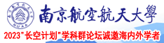 大鸡巴爆操美女南京航空航天大学2023“长空计划”学科群论坛诚邀海内外学者